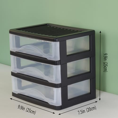 Medium 4 Drawer Clear Stacking Desktop Organizer O9151