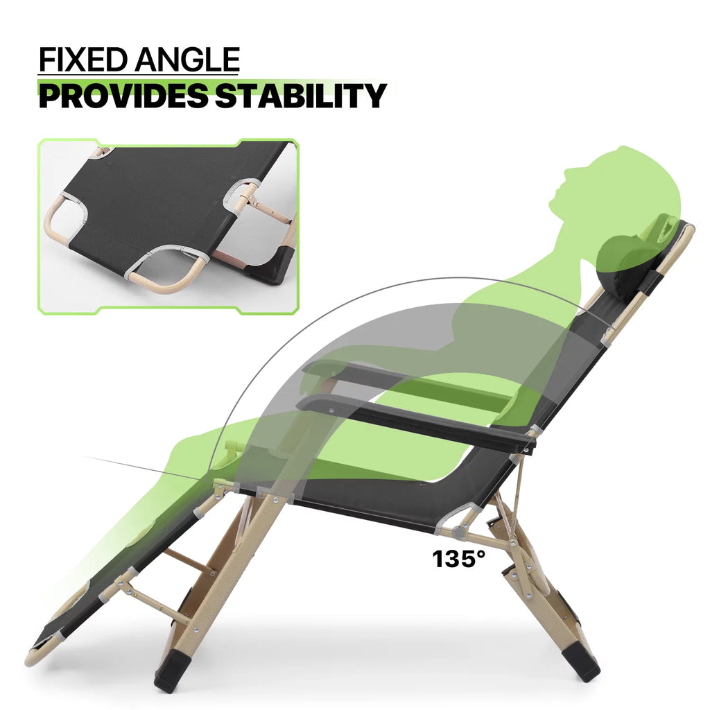 Zero Gravity Lounge Chair with Adjustable Headrest, Black Q302044