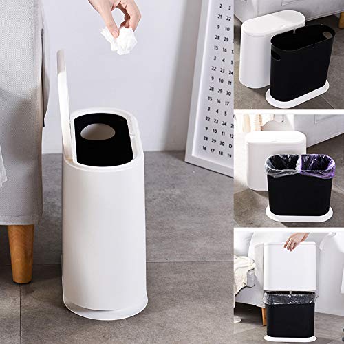 10 Liter Rectangular Plastic Trash Can with Press Type Lid S81601