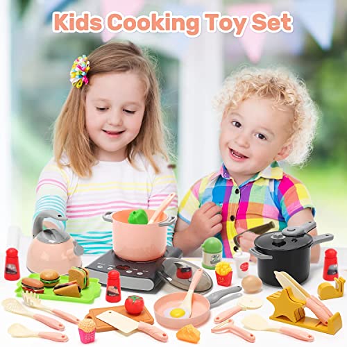 Pretend Play Kitchen Toy with Cookware and Play Food K64042