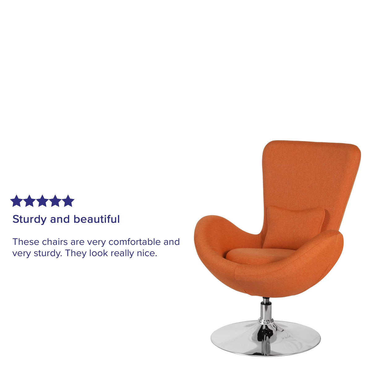 Orange Fabric Upholstered Swivel Lounge Chair F1490