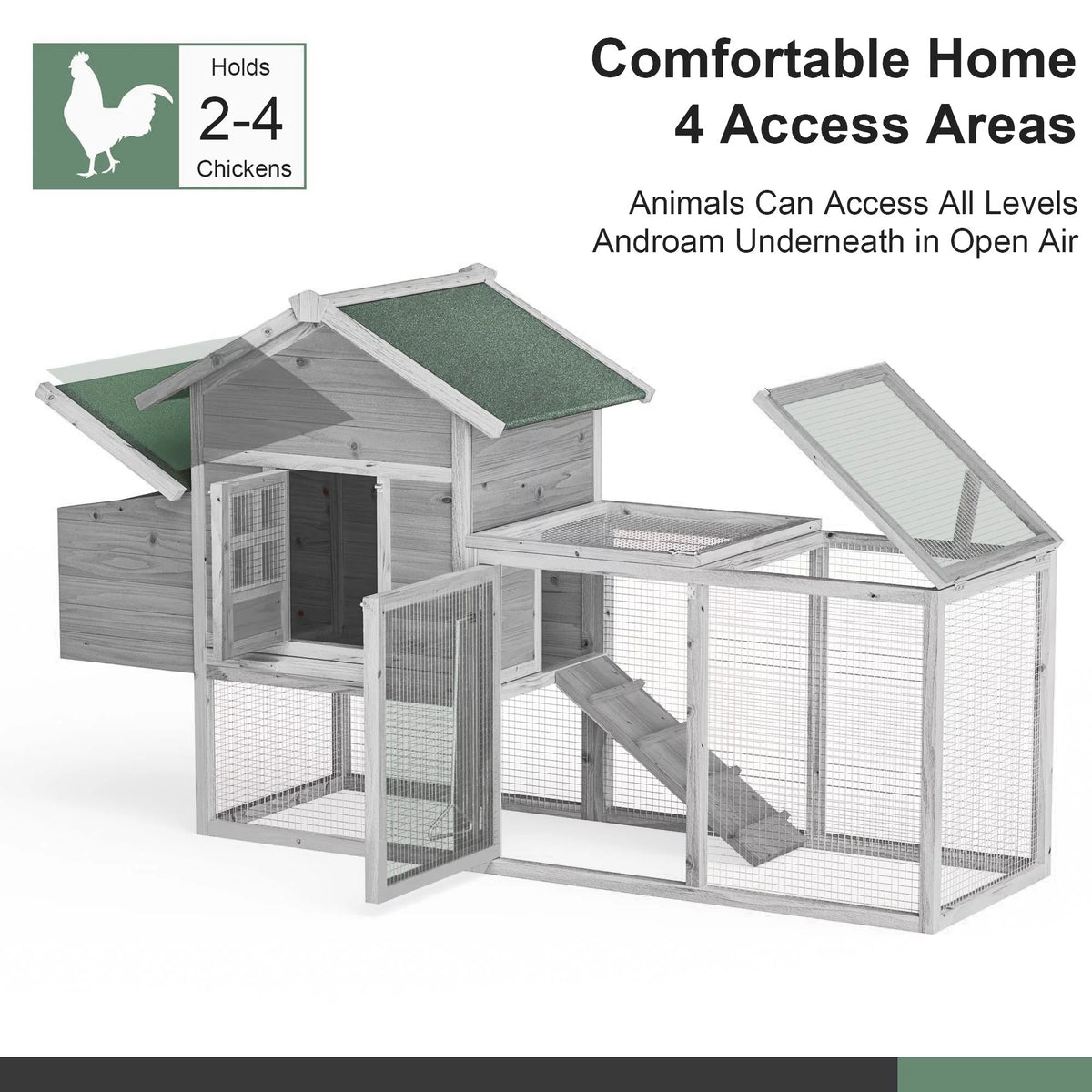 Large Wooden Chicken Coop X523