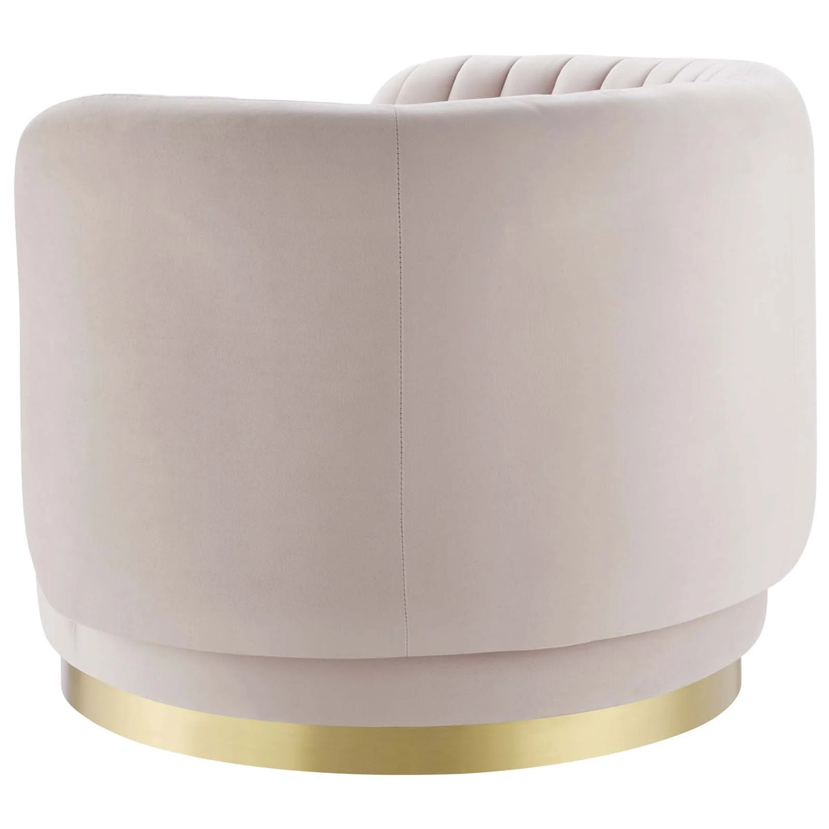 Pink Gold Velvet Tufted Swivel Accent Chair J5712