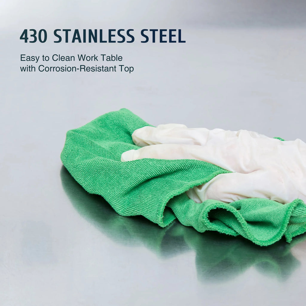Stainless Steel Prep Table with Adjustable Shelf 24x24 Inch H8053
