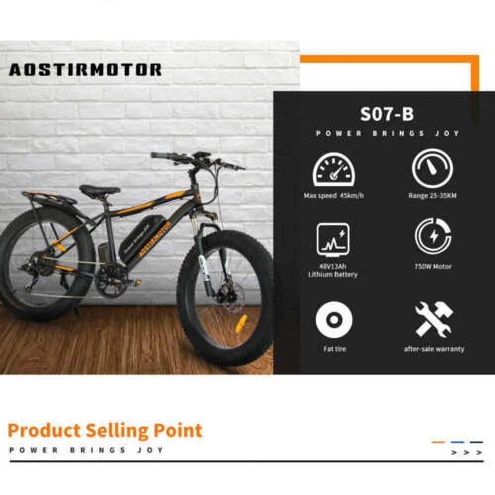 749W 48V 13AH Electric Mountain Bike with Rack L32260
