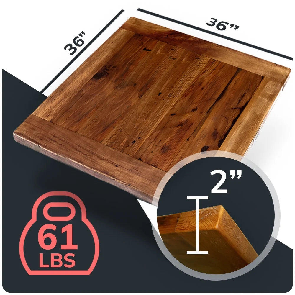 Reclaimed Wood Table Top 36" x 36" L14952