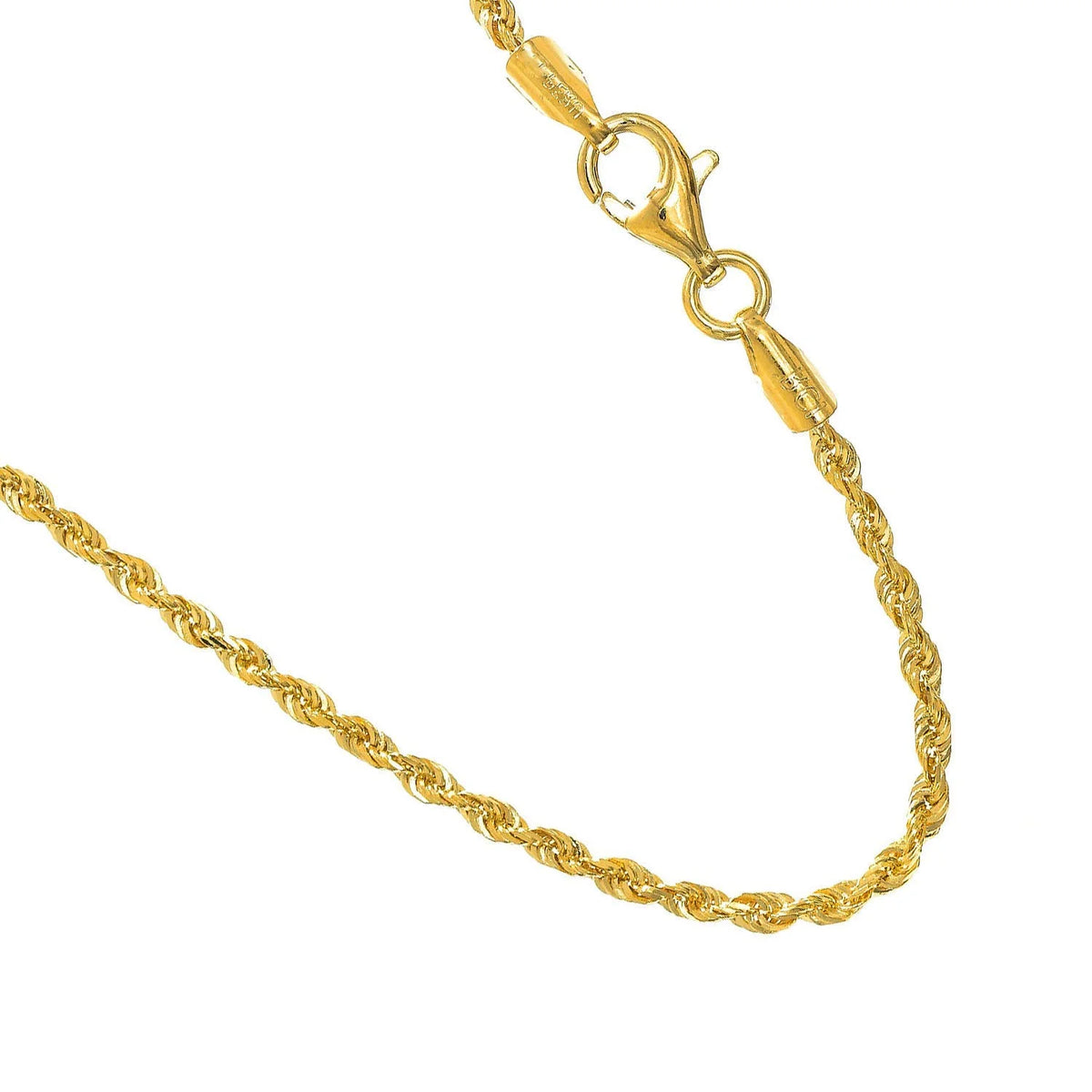 10k Yellow Gold 1.7 mm Rope Chain 24 Inches Z467