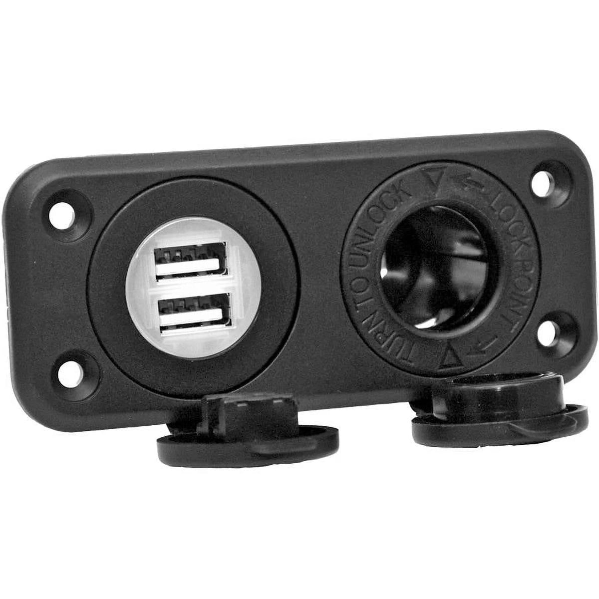12V Receptacle with Dual USB Ports I785488