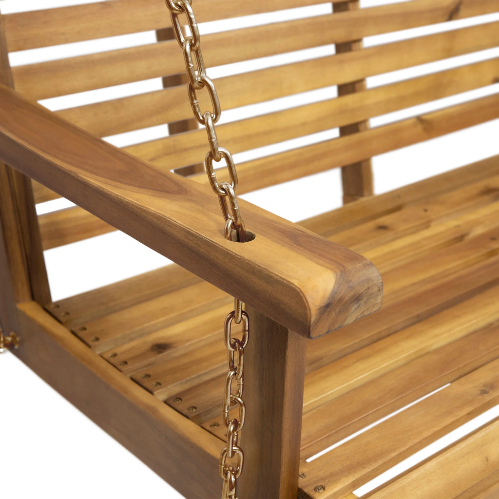 Teak Acacia Wood Outdoor Porch Swing B69158