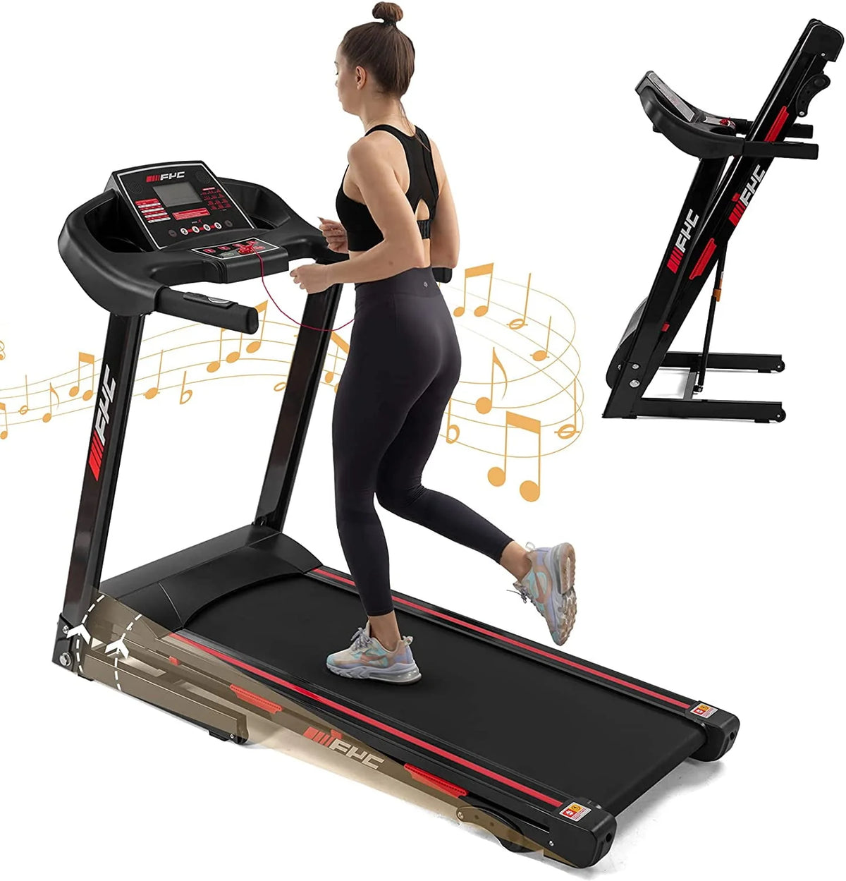 Folding Treadmill with Incline, 3.5HP H128