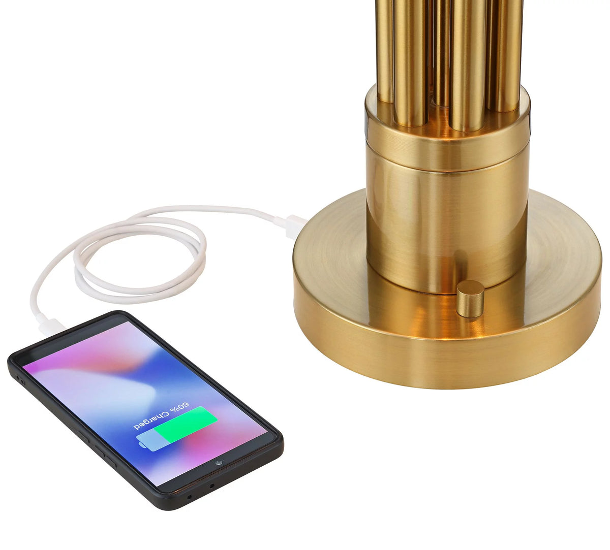 Mid Century Modern Accent Table Lamp with USB Ports Q75204