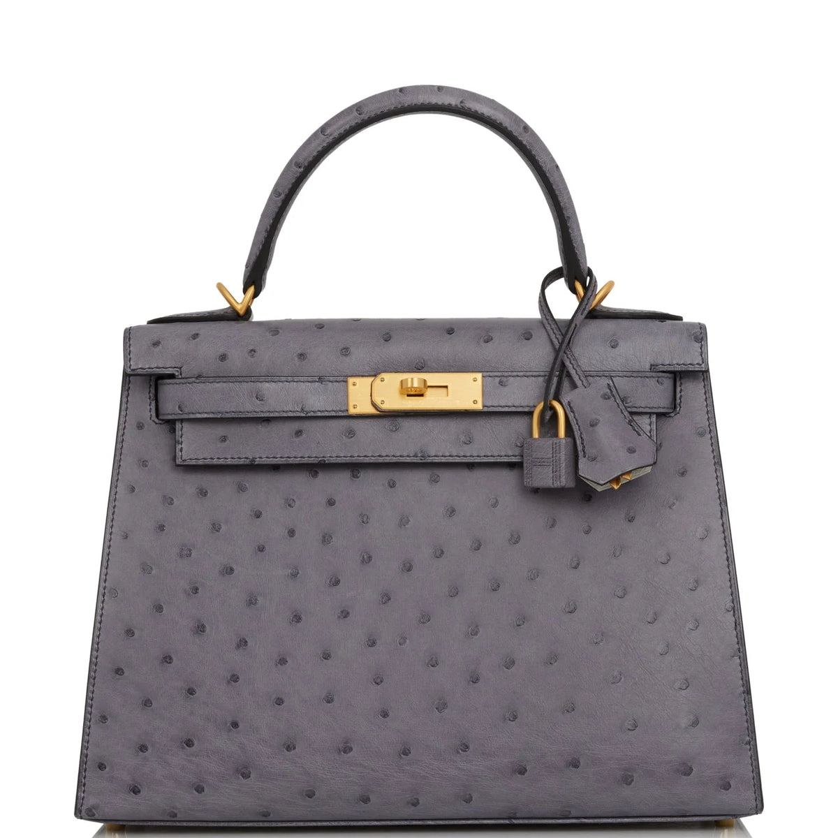 Gris Agate and Gris Perle Ostrich Bag A102
