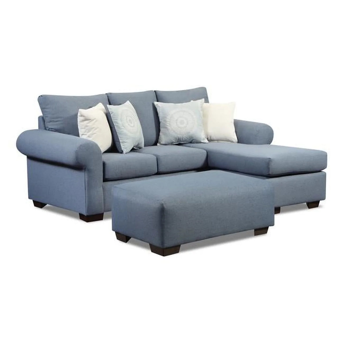 Blue Reversible Chaise Sectional Sofa Y990