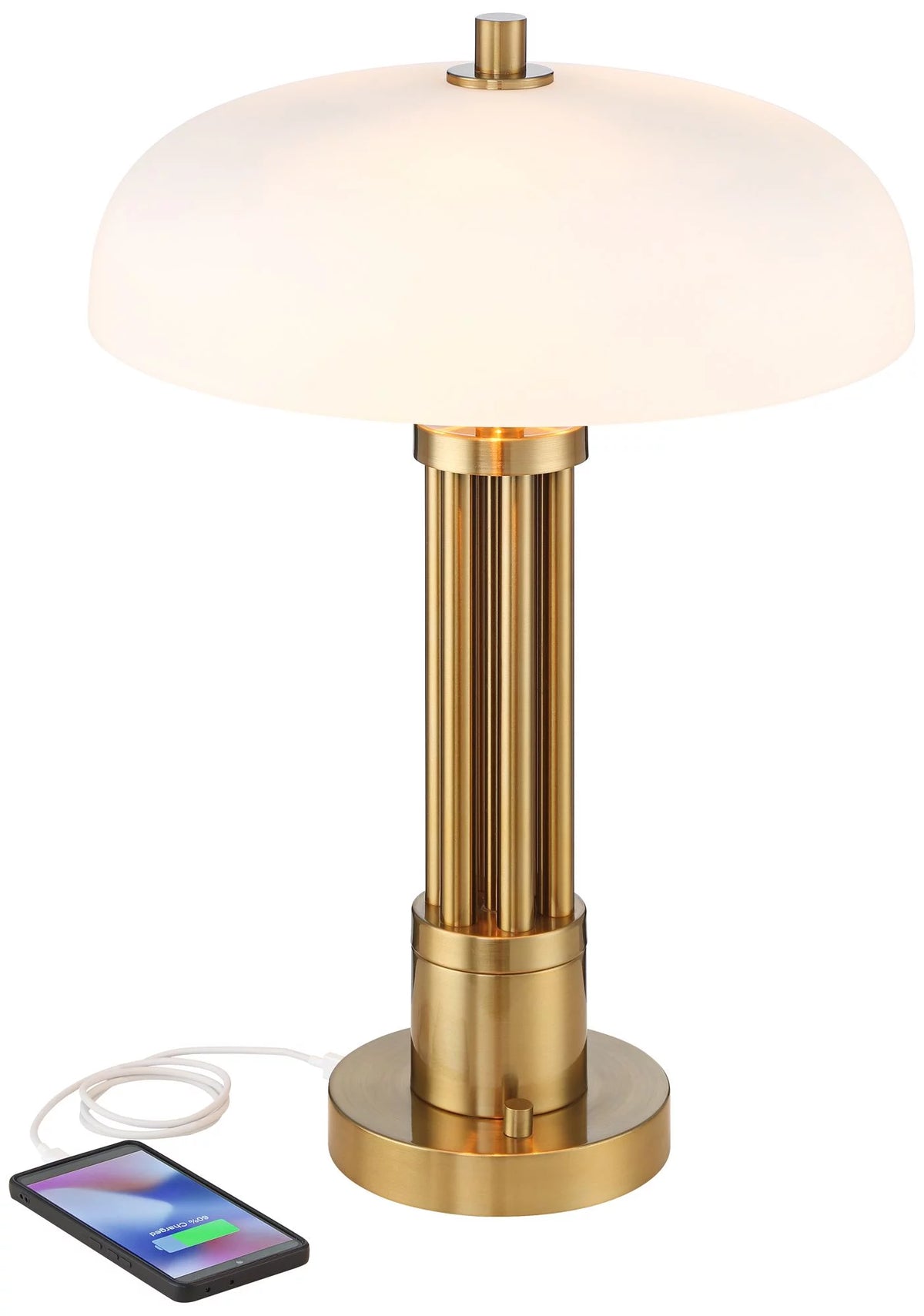 Mid Century Modern Accent Table Lamp with USB Ports Q75204